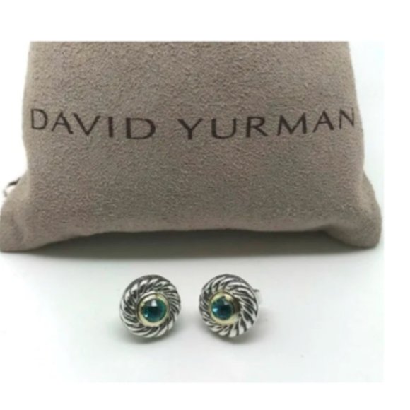 David Yurman 14K Yellow Cookie Cable Stud Earrings - Picture 6 of 10